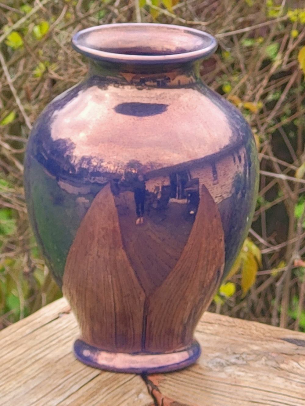 Hard-to-Find Cowan Pottery Shape 595 Larkspur Blue Copper Lustre Vase 1925